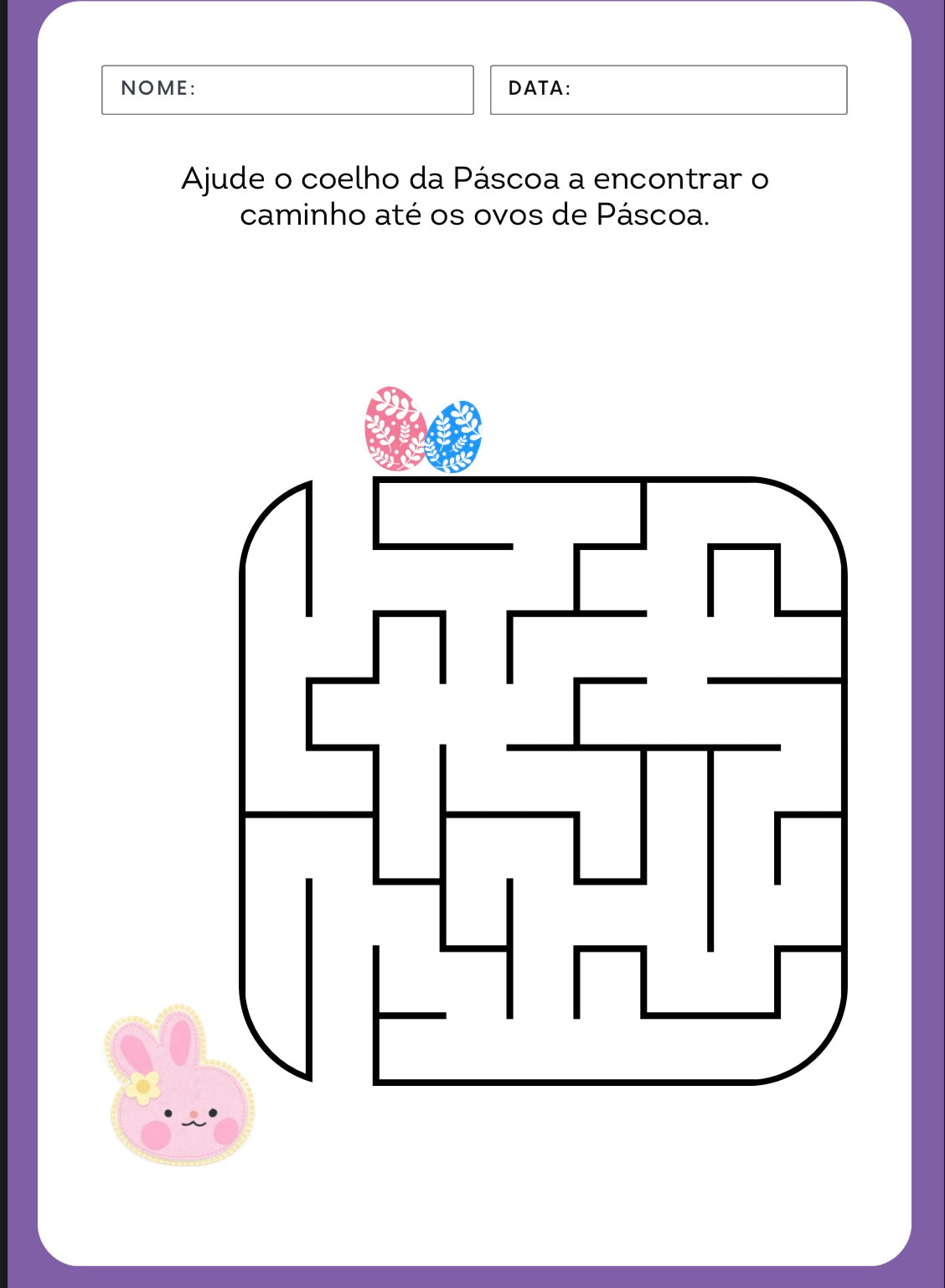 Caderno de atividades para a Páscoa